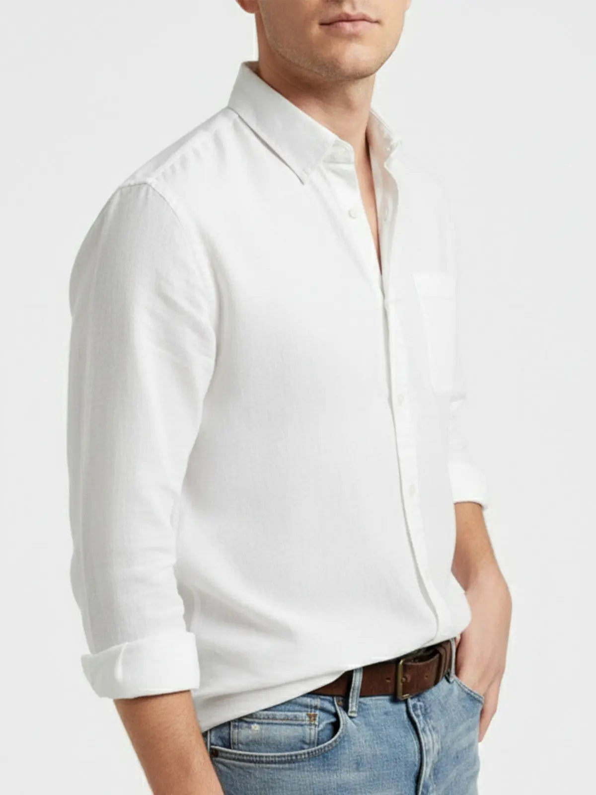 Men's Acid Washed Cotton Long Sleeve Shirt ElevenOasis