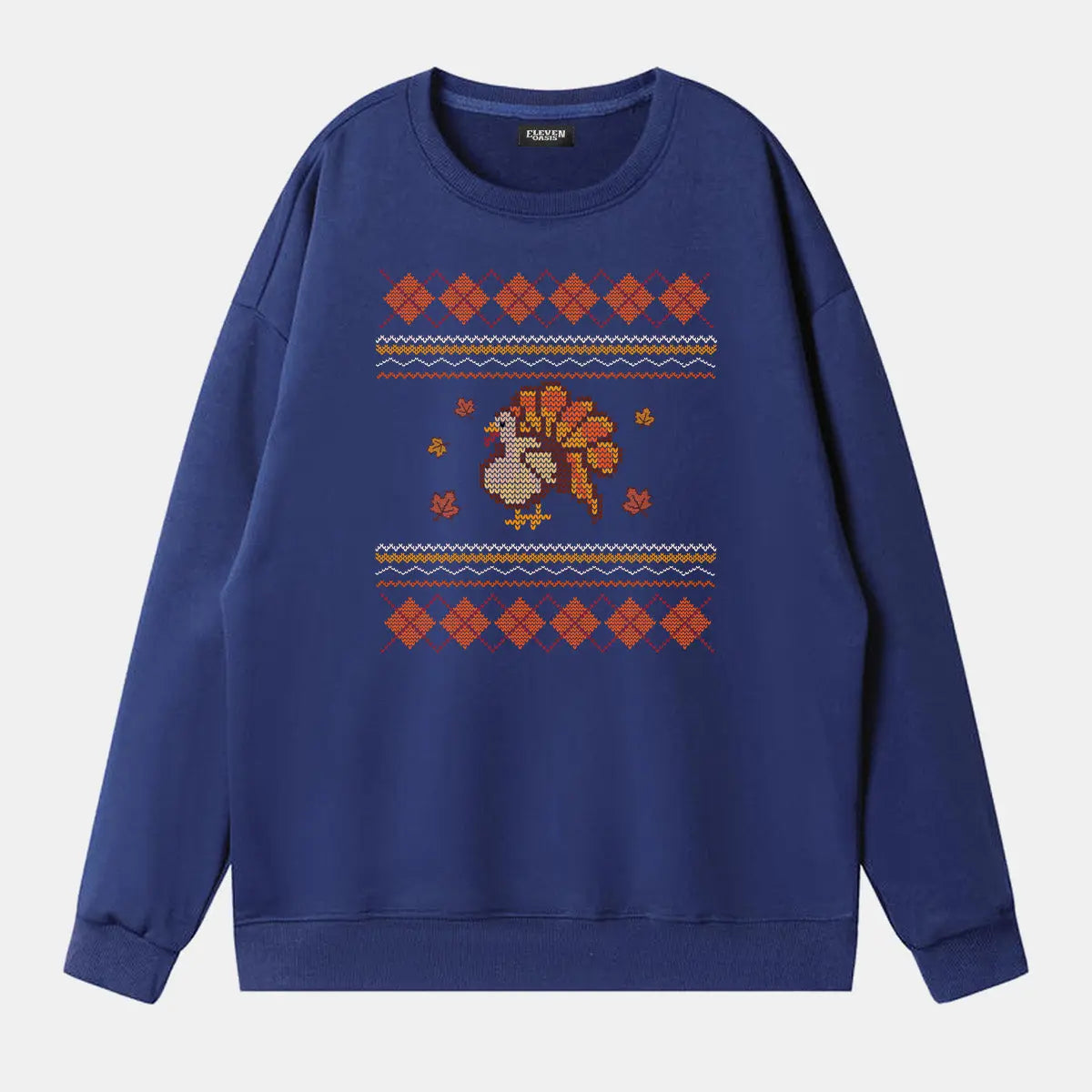 Thanksgiving Turkey Pattern Sweatshirt Eleven Oasis