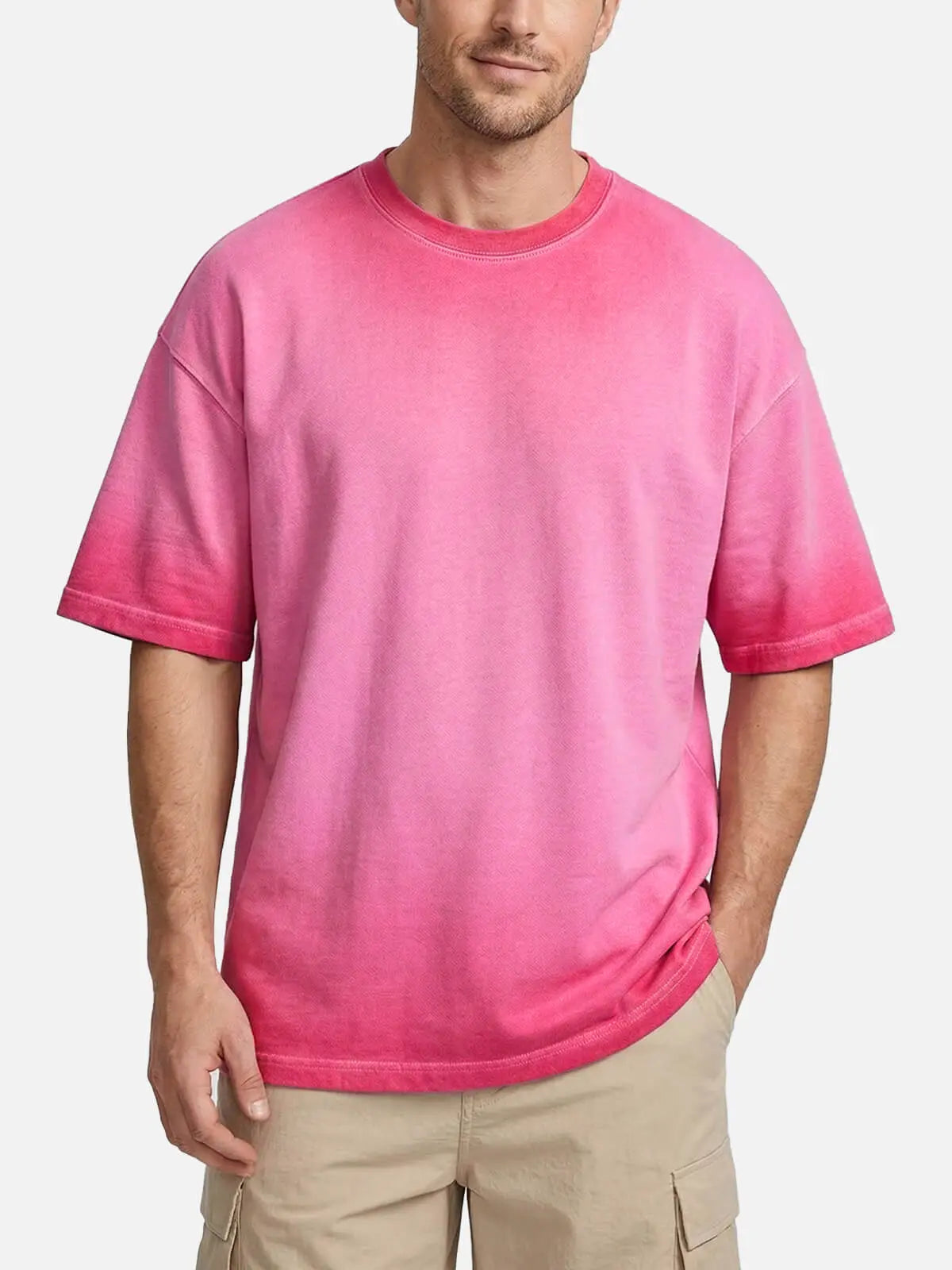 Men's Washed Gradient Crew Neck T-Shirt ElevenOasis