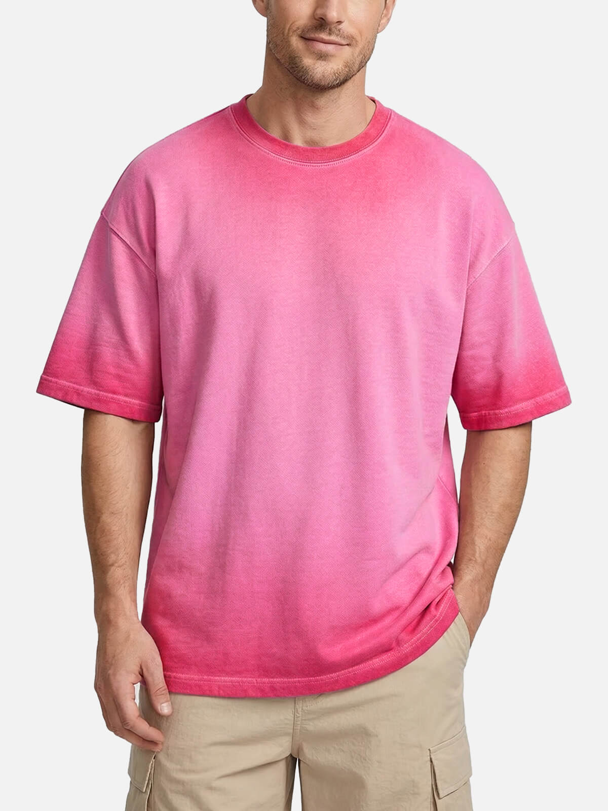 Men's Washed Gradient Crew Neck T-Shirt Eleven Oasis