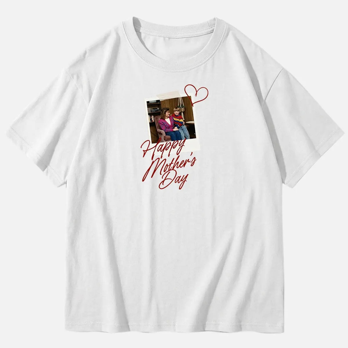 Custom Mother's Day Photo Cotton Short Sleeve T-Shirt Eleven Oasis