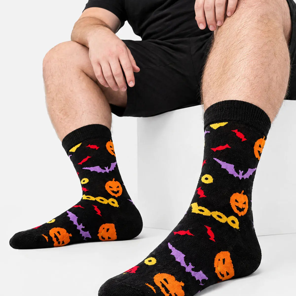 Men's Creepy Halloween Novelty Crew Socks