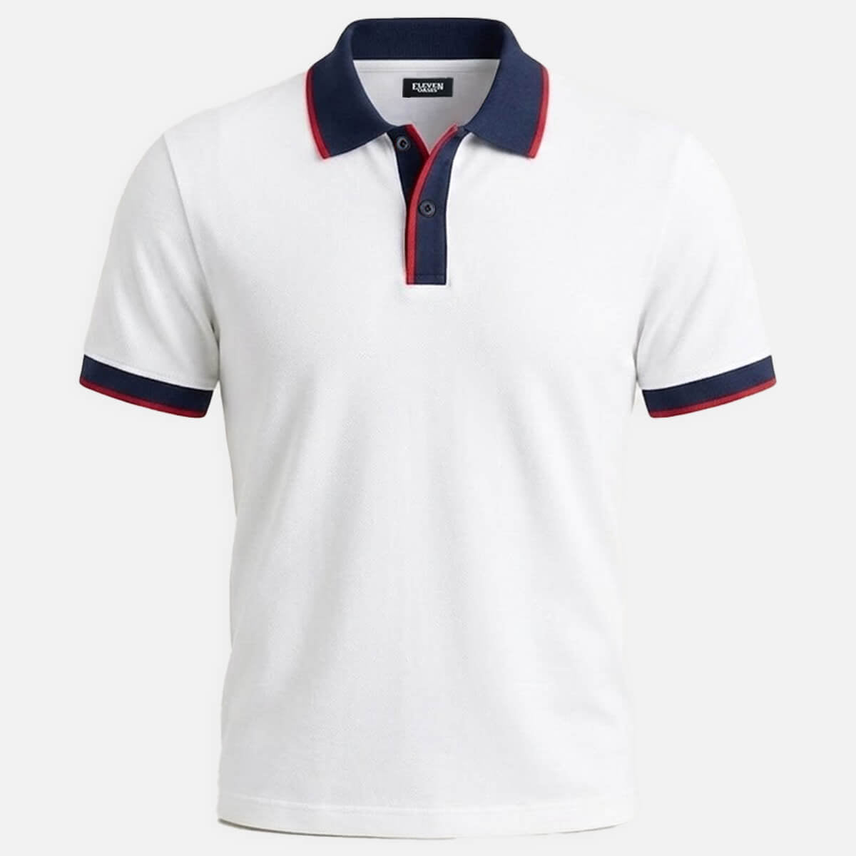 Men's Slim Fit Retro Tipped Collar Short Sleeve Polo Shirt Eleven Oasis