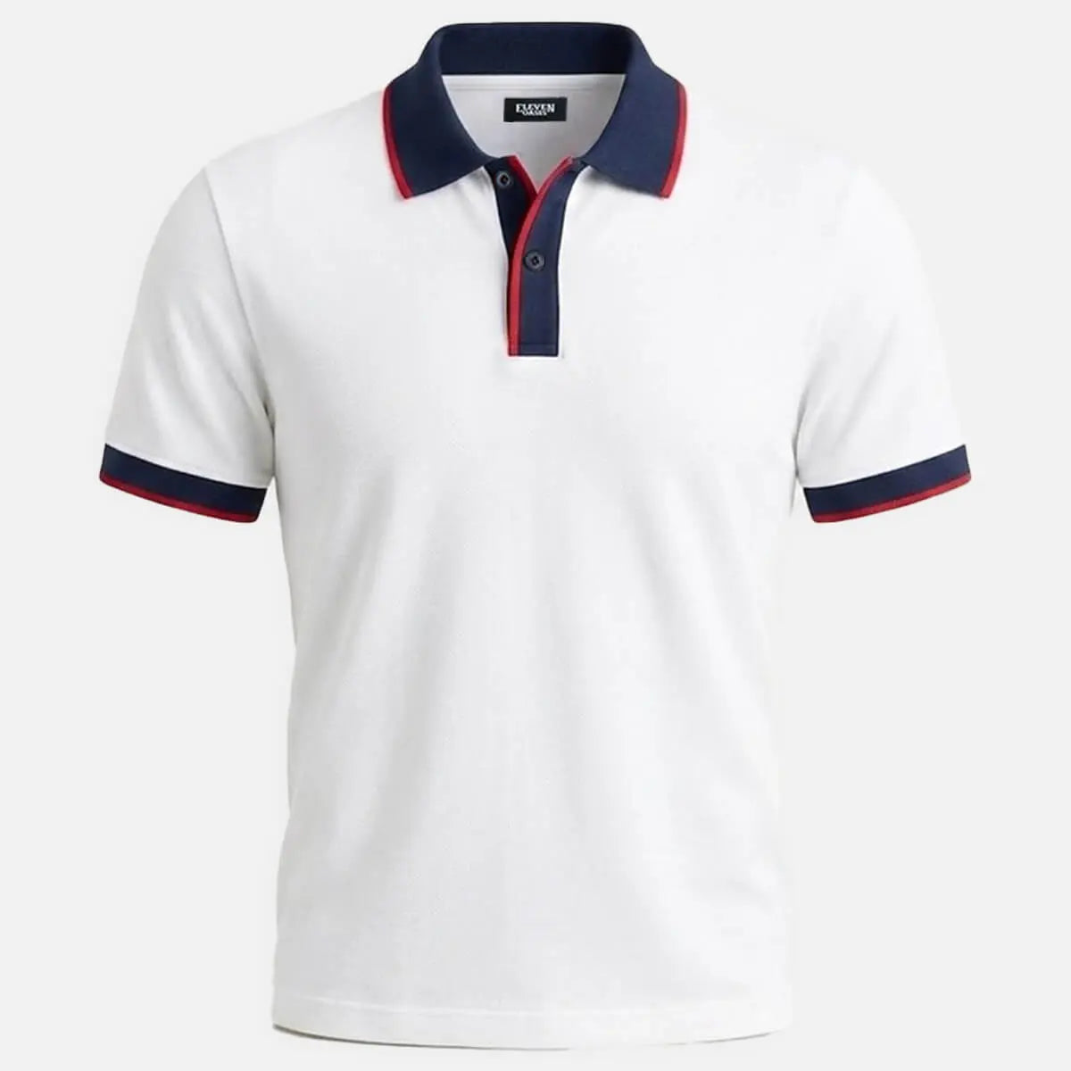 Men's Slim Fit Retro Tipped Collar Short Sleeve Polo Shirt ElevenOasis