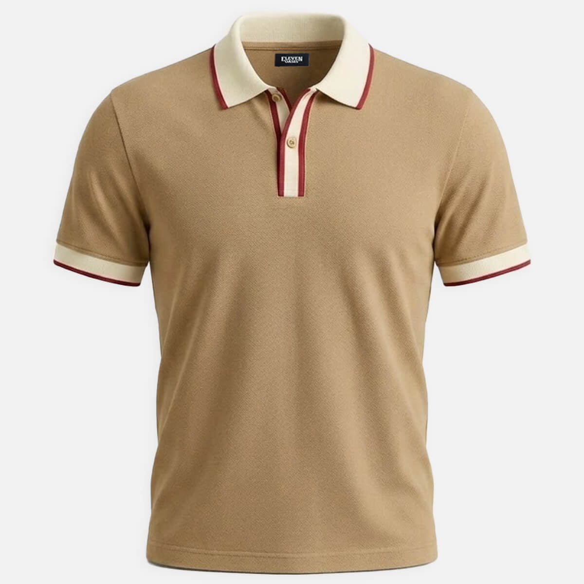 Men's Slim Fit Retro Tipped Collar Short Sleeve Polo Shirt Eleven Oasis