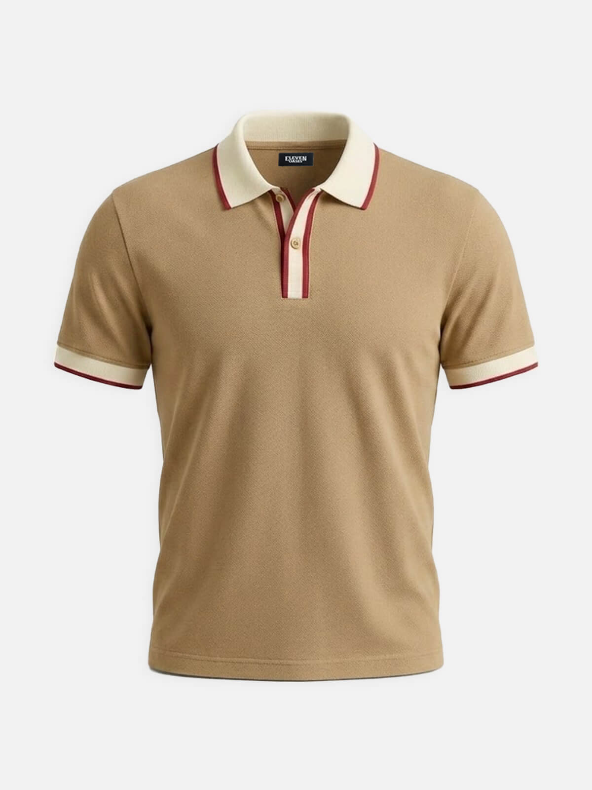 Men's Slim Fit Retro Tipped Collar Short Sleeve Polo Shirt Eleven Oasis