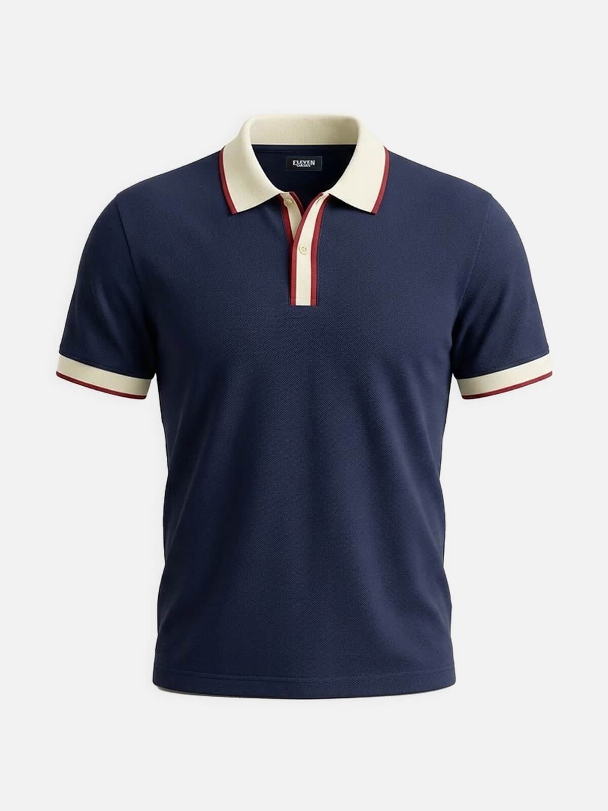 Men's Slim Fit Retro Tipped Collar Short Sleeve Polo Shirt Eleven Oasis