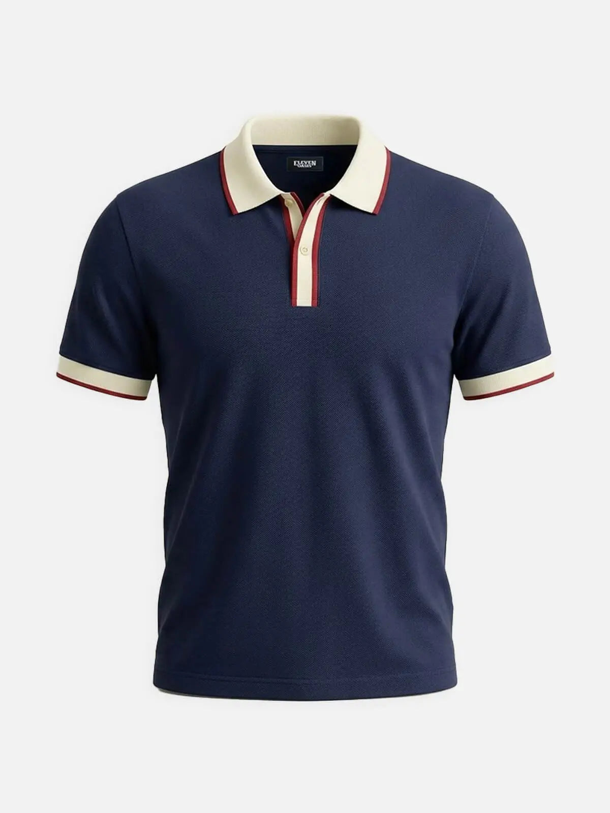 Men's Slim Fit Retro Tipped Collar Short Sleeve Polo Shirt ElevenOasis