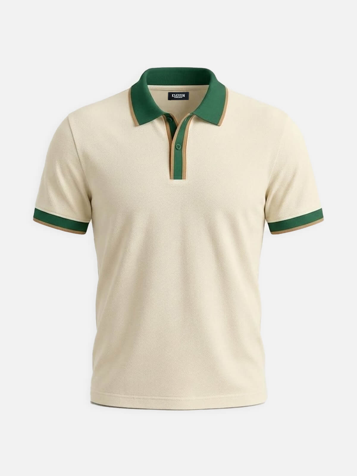 Men's Slim Fit Retro Tipped Collar Short Sleeve Polo Shirt Eleven Oasis