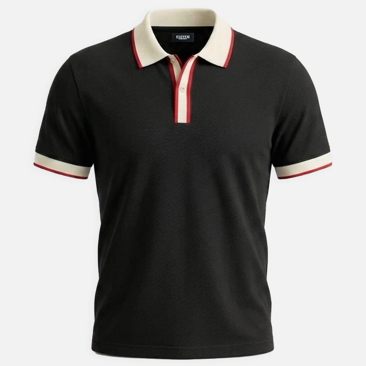 Men's Slim Fit Retro Tipped Collar Short Sleeve Polo Shirt ElevenOasis