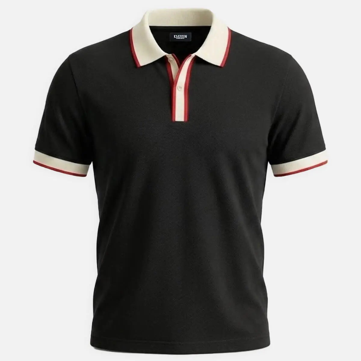 Men's Slim Fit Retro Tipped Collar Short Sleeve Polo Shirt ElevenOasis