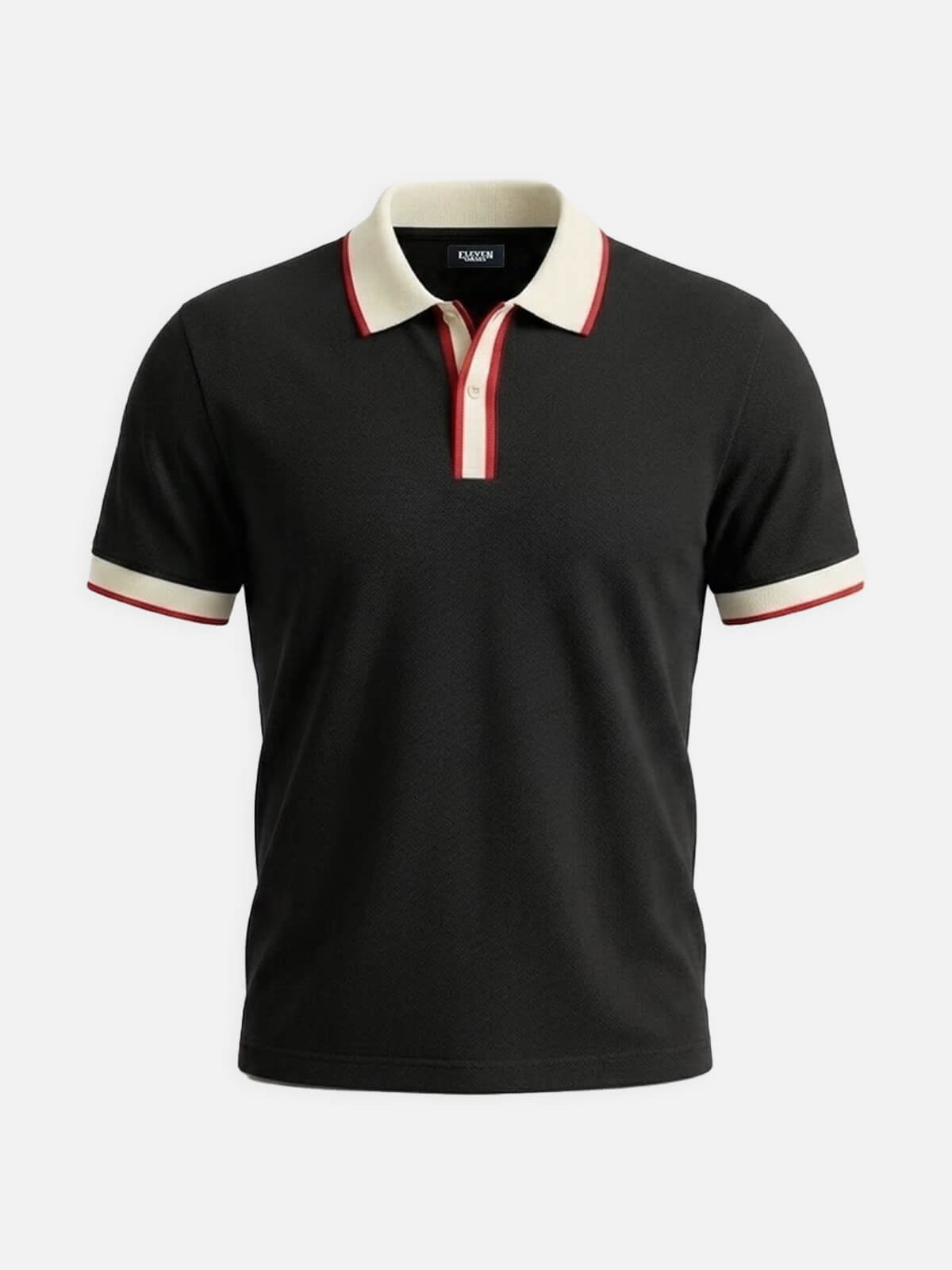 Men's Slim Fit Retro Tipped Collar Short Sleeve Polo Shirt Eleven Oasis