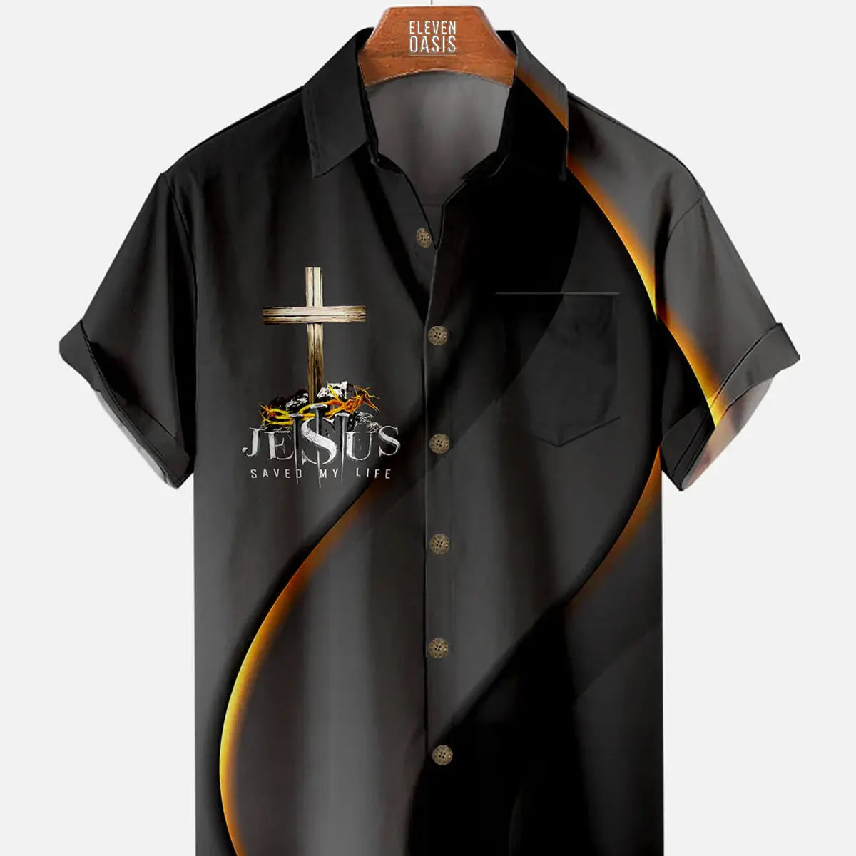 Men's Easter Cross Print Short Sleeve ShirtMens short sleeve shirts Big and tall Mens shirts Short sleeve shirts for men Mens 4xl shirts Casual short sleeve shirts