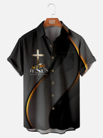 Men's Easter Cross Print Short Sleeve ShirtMens short sleeve shirts Big and tall Mens shirts Short sleeve shirts for men Mens 4xl shirts Casual short sleeve shirts