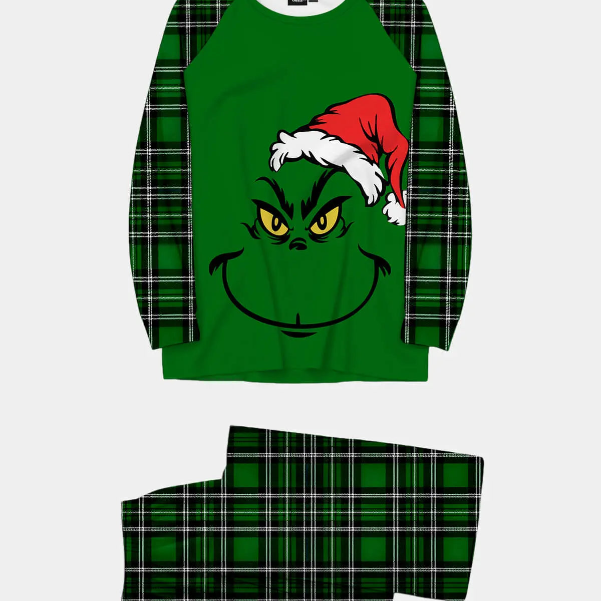 Grinch Face Christmas Pajama Set Eleven Oasis