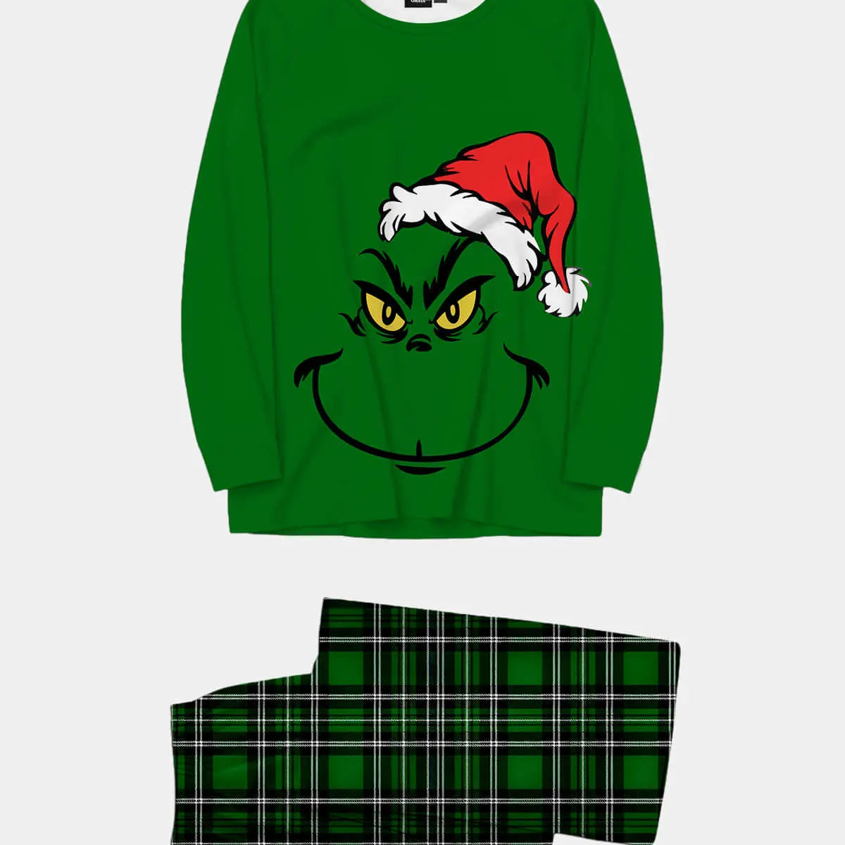 Grinch Face Christmas Pajama Set Eleven Oasis