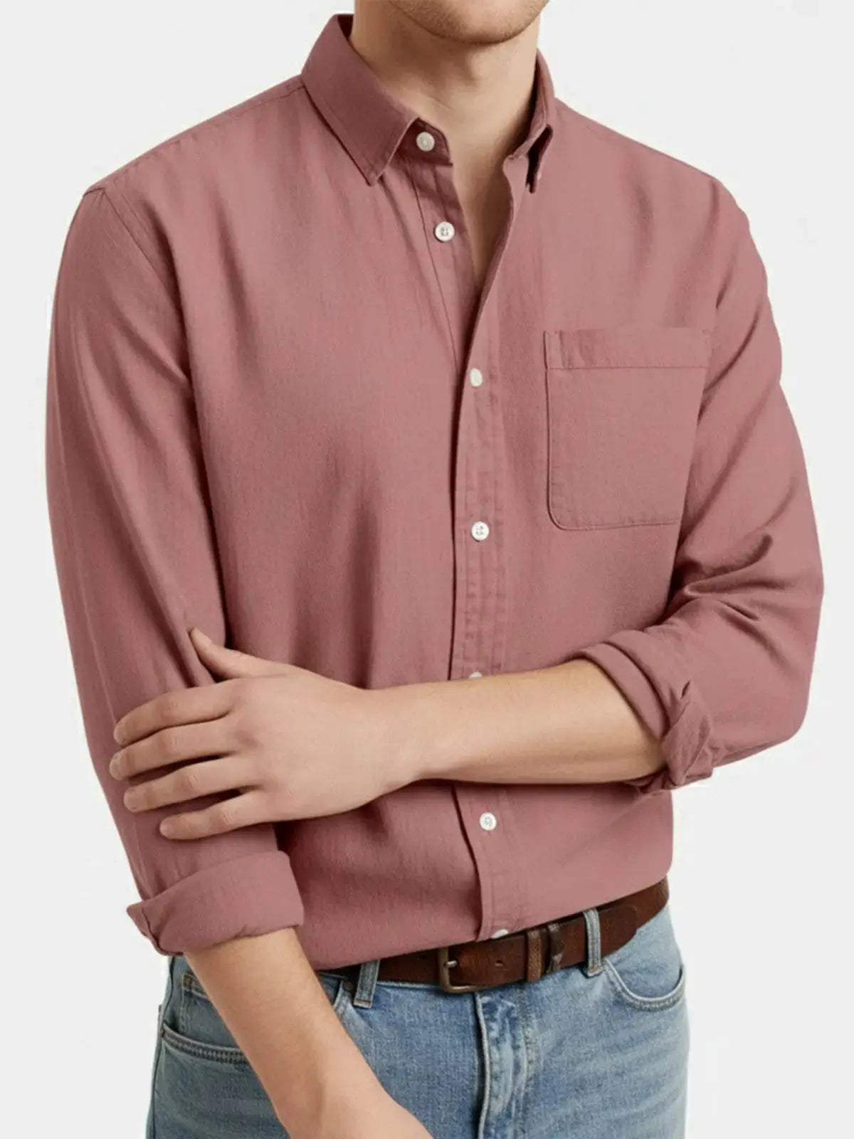 Men's Acid Washed Cotton Long Sleeve Shirt ElevenOasis
