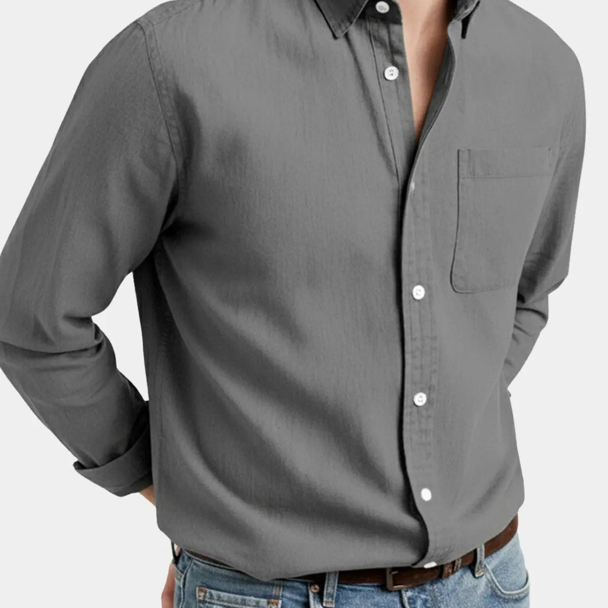 Men's Acid Washed Cotton Long Sleeve Shirt ElevenOasis