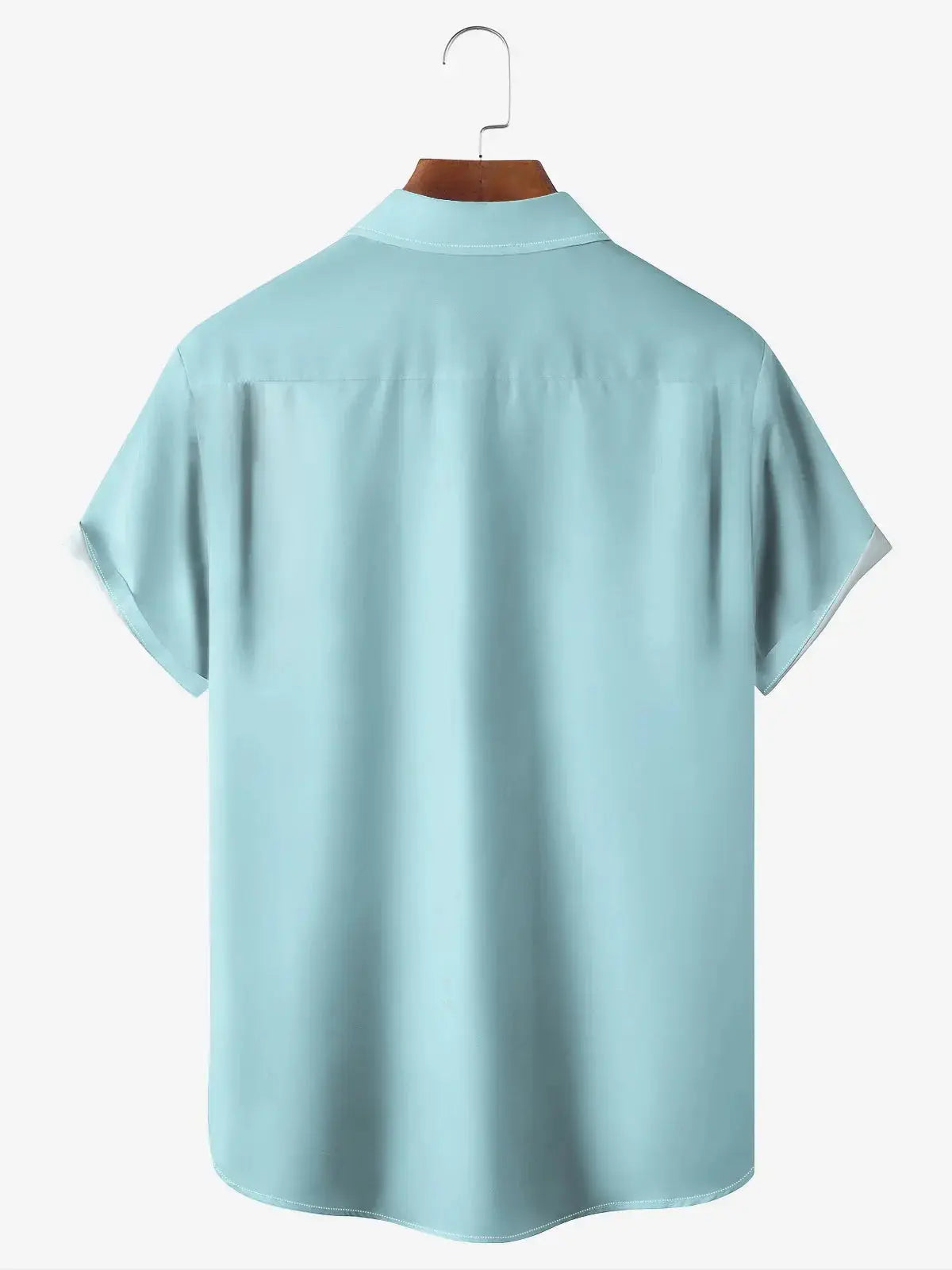 Men's Blue Striped Simple Bowling Short Sleeve Casual ShirtMens short sleeve shirts Big and tall Mens shirts Short sleeve shirts for men Mens 4xl shirts Casual short sleeve shirts