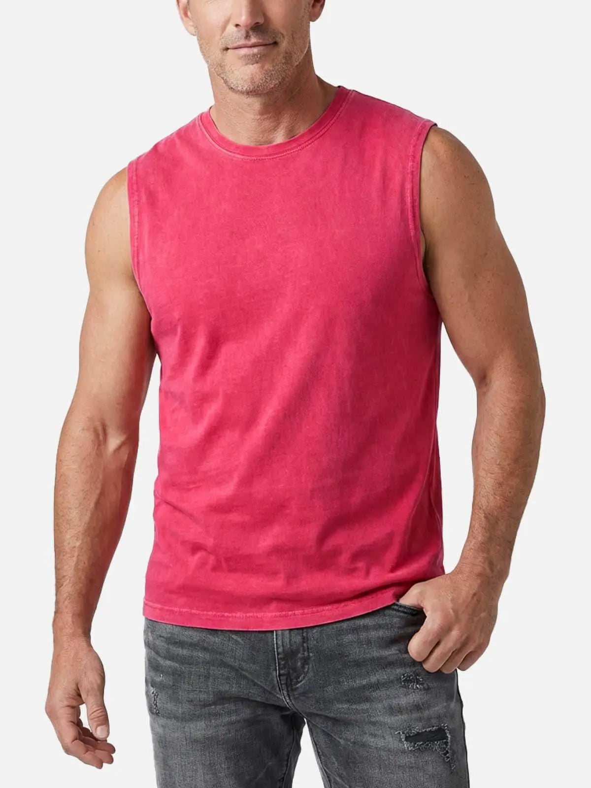 Men's Vintage Washed Cotton Tank Top Eleven Oasis