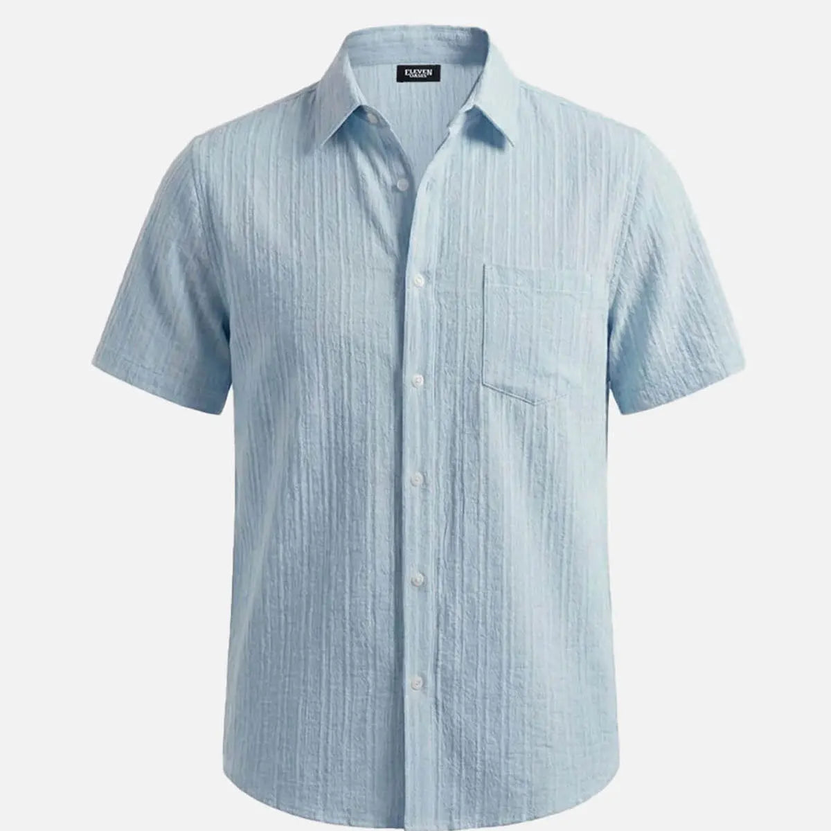 Men's Textured Short Sleeve Button-Up Shirt Eleven Oasis