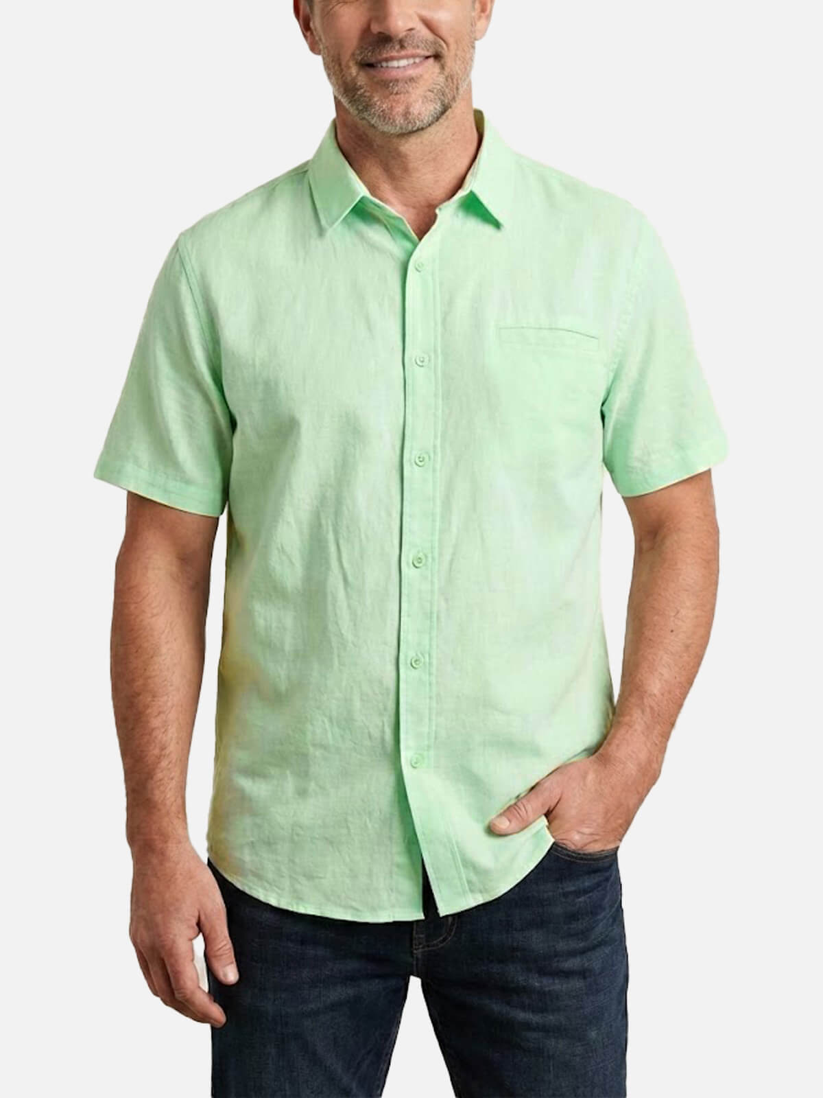 Men's Faux Chest Pocket Classic Short Sleeve Shirt Eleven Oasis