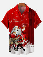 Christmas Cartoon Print Men's Short Sleeve ShirtMens short sleeve shirts Big and tall Mens shirts Short sleeve shirts for men Mens 4xl shirts Casual short sleeve shirts