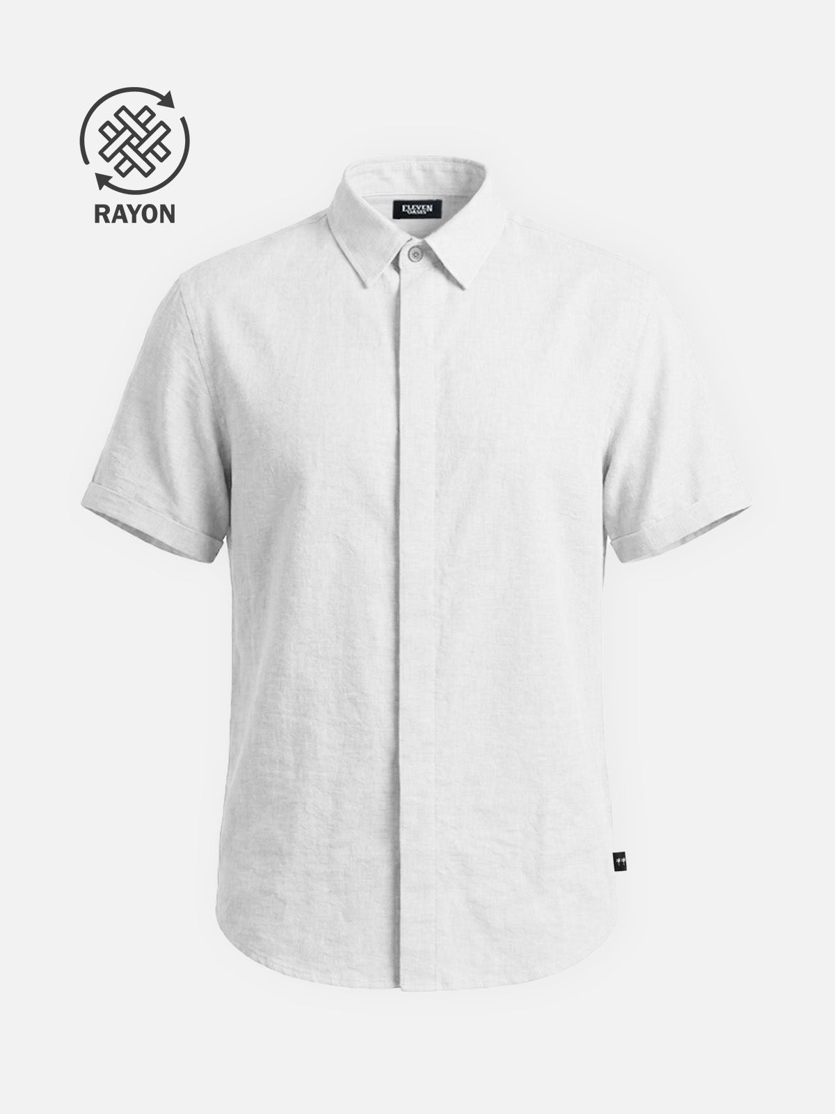 Men's Linen Cotton Blend Short Sleeve Shirt ElevenOasis