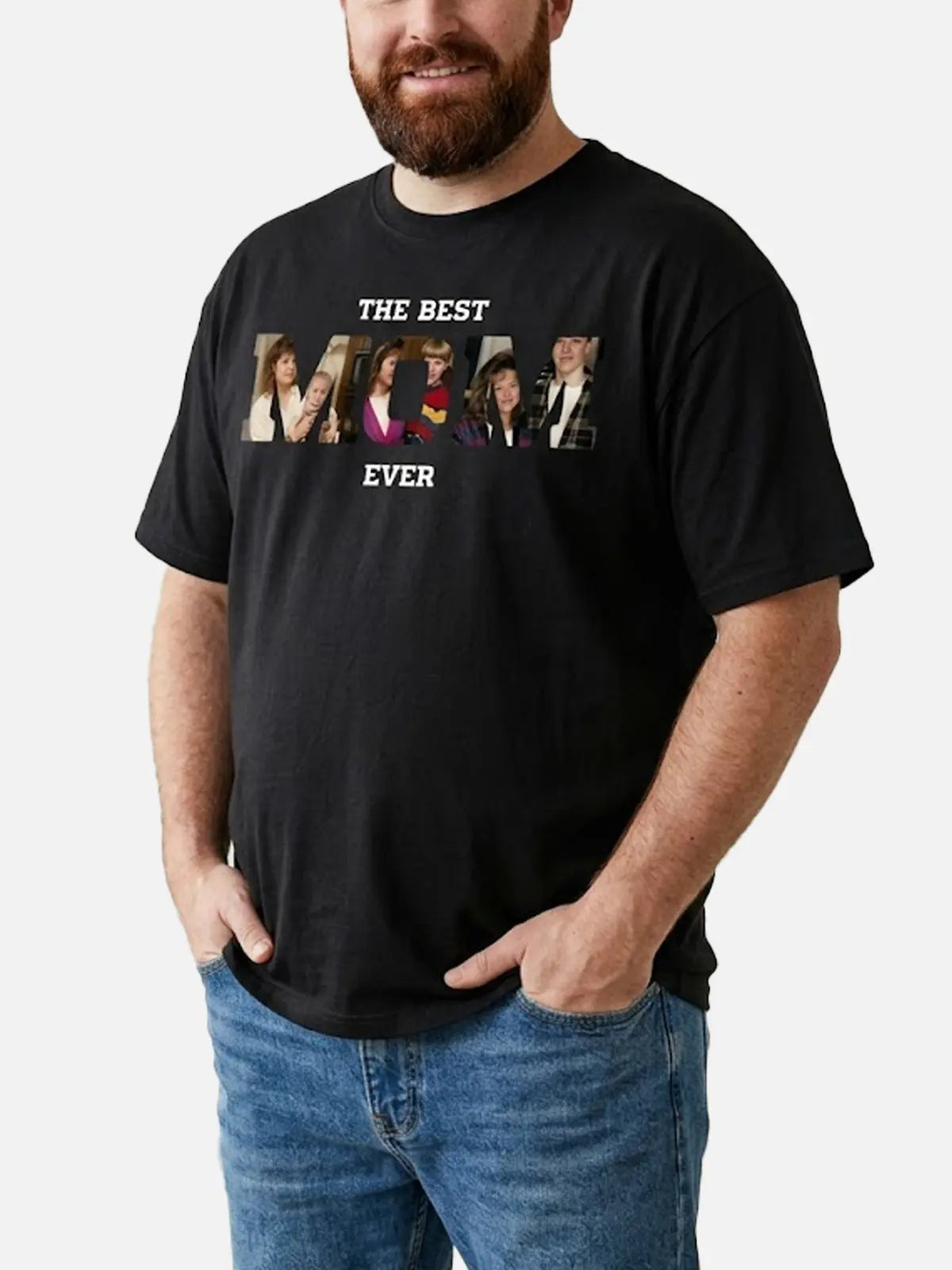 Custom Best Mom Ever Photo Cotton Short Sleeve T-Shirt Eleven Oasis