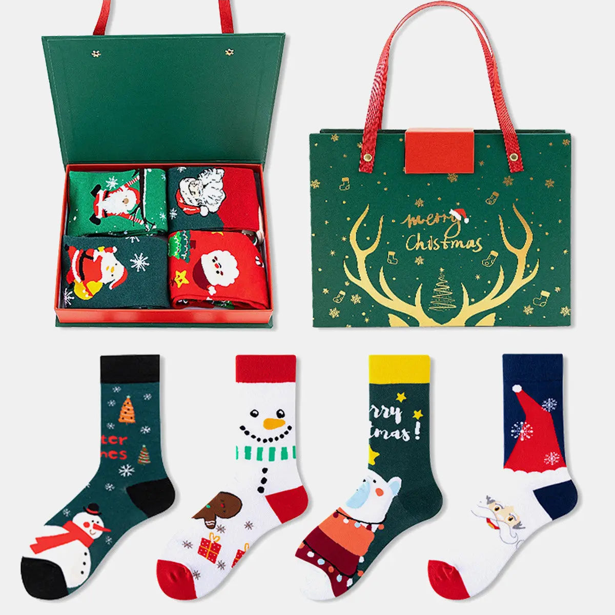 Christmas Socks Gift Set (4 Pairs) ElevenOasis