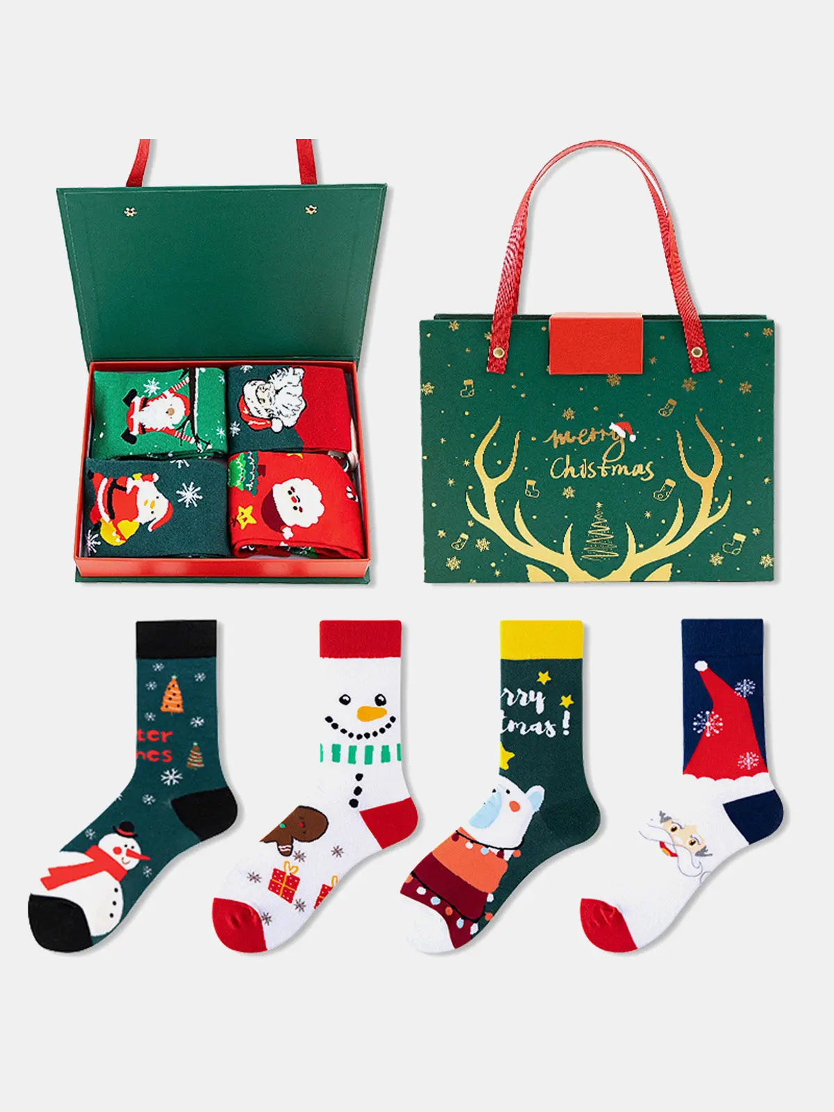 Christmas Socks Gift Set (4 Pairs) ElevenOasis