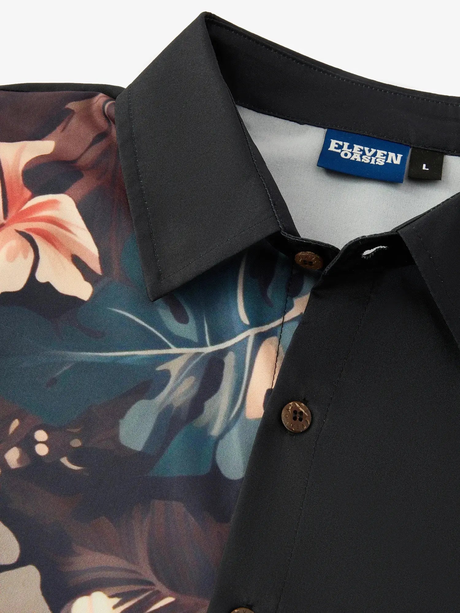 Tall Men's Hawaiian Retro Tropical Flora Short Sleeve Shirt ElevenOasis