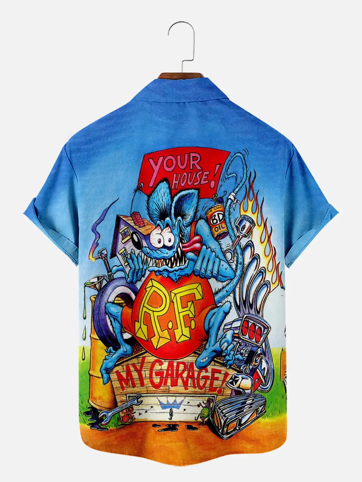 Car Anime Short Sleeve Shirt ElevenOasis