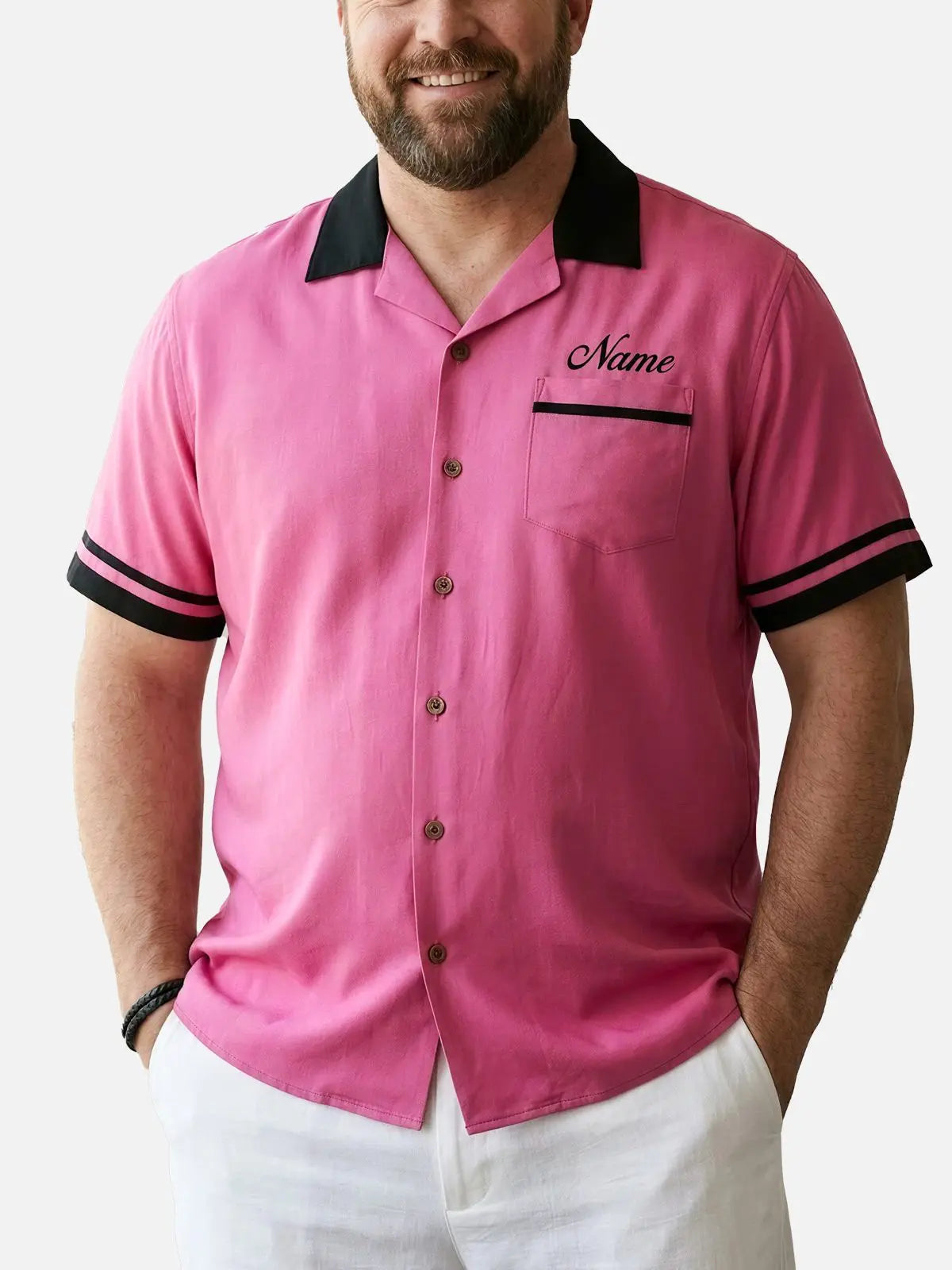 Tall Men's Custom Strike Force Bowling Short Sleeve Shirt Eleven Oasis