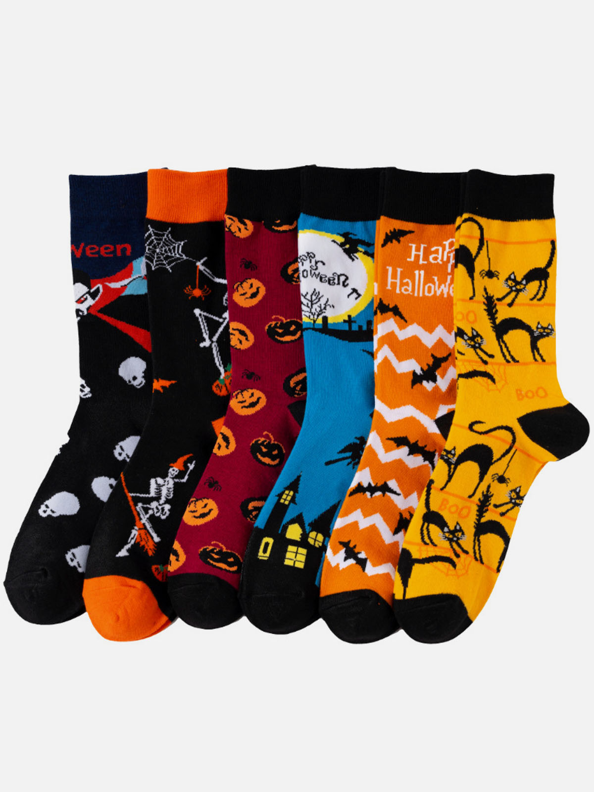 Halloween Pattern Crew Socks Eleven Oasis