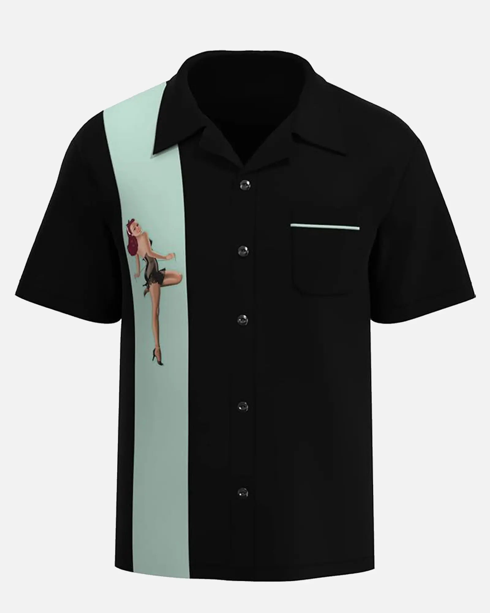 Men's Pin-Up Lounge Bowling Short Sleeve Shirt Eleven Oasis
