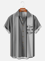 Men's Atomic Starburst Striped Bowling Short Sleeve Shirt Eleven Oasis