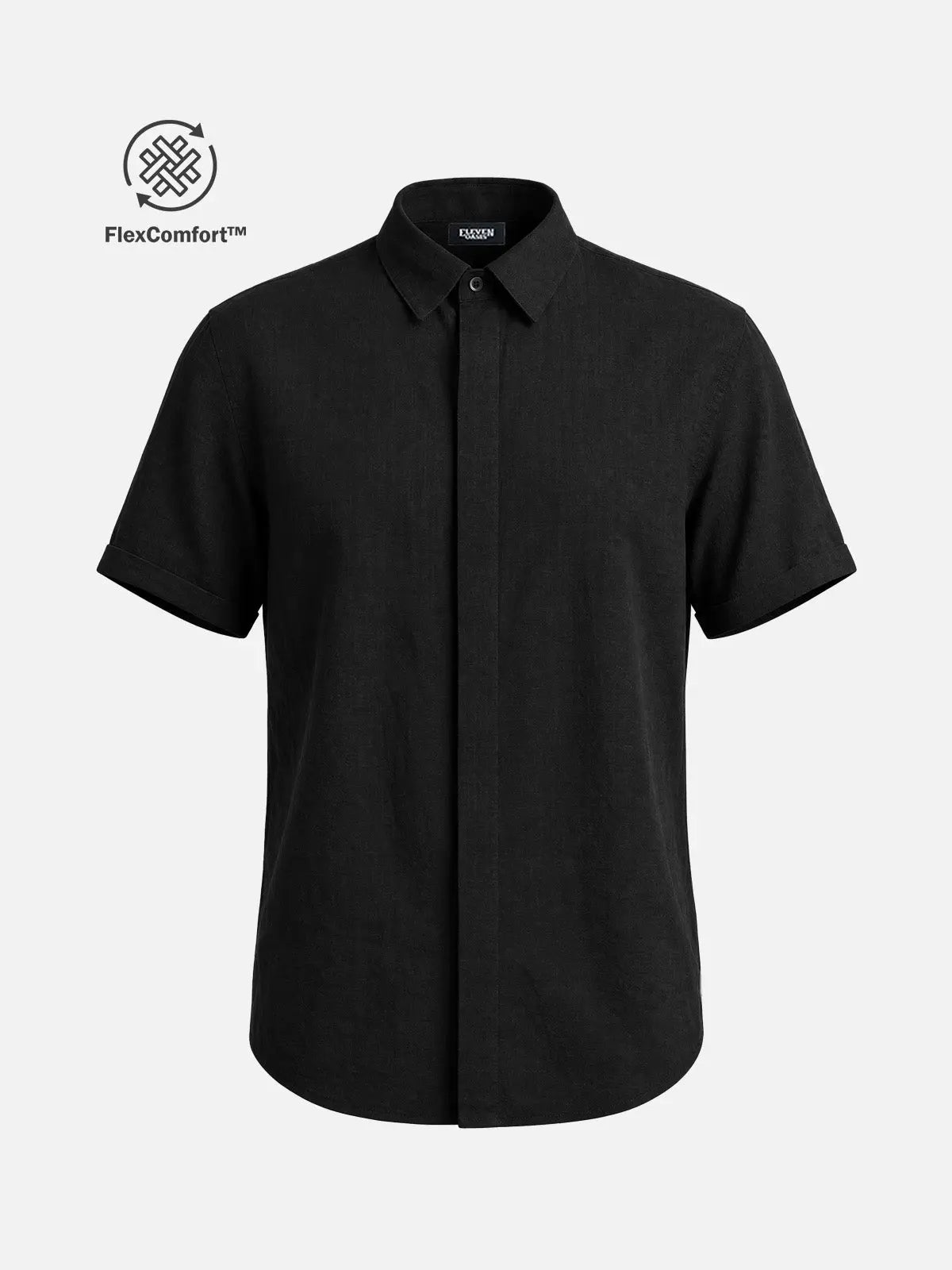 Men's Linen Cotton Blend Short Sleeve Shirt ElevenOasis