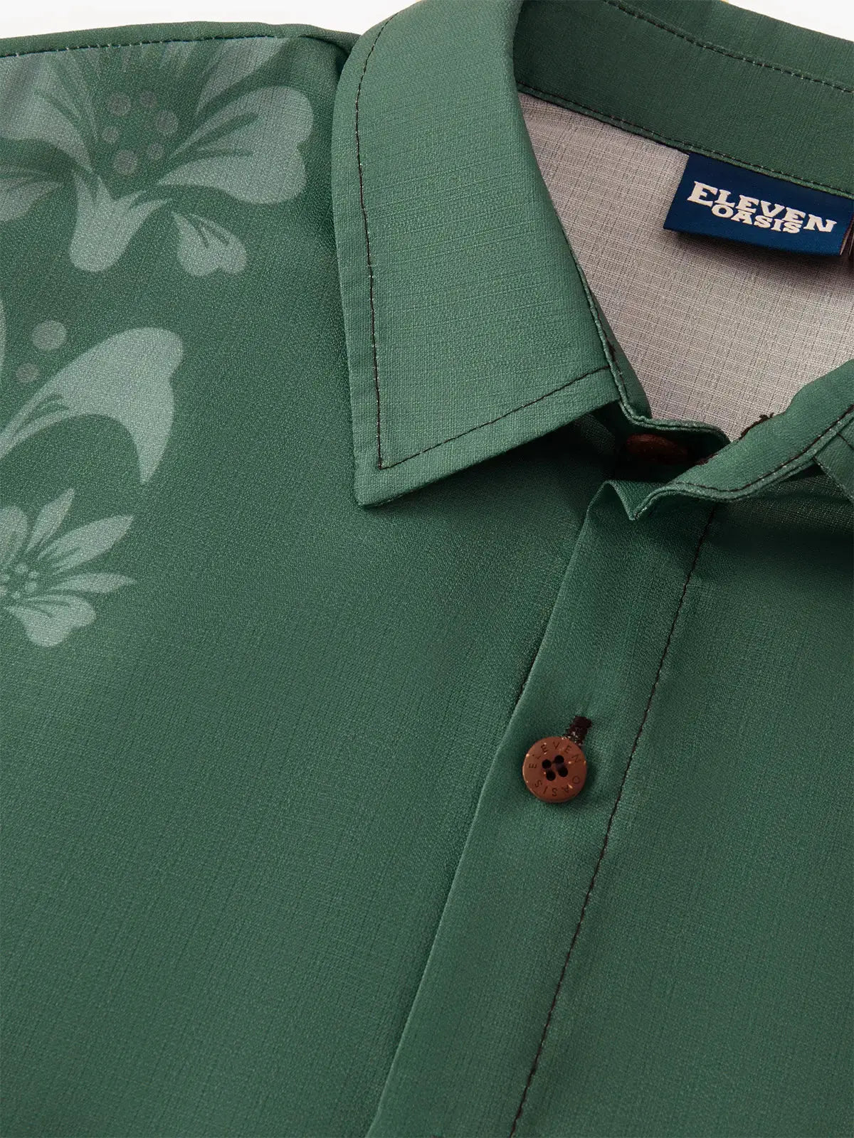 Men's Unilateral Striped Flower Vacation Casual Short Sleeve Shirt ElevenOasis