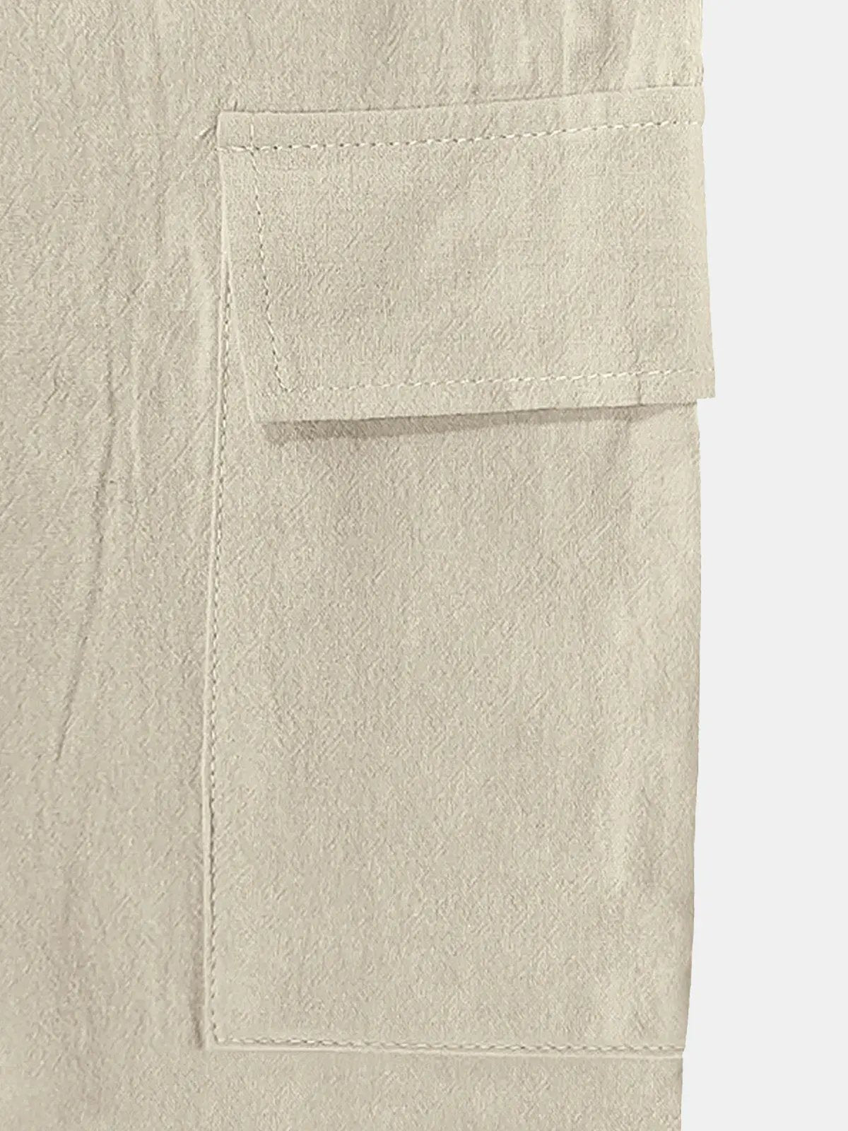 Men's Solid Color Linen Basic Breathable Vacation Cargo Pants Eleven Oasis