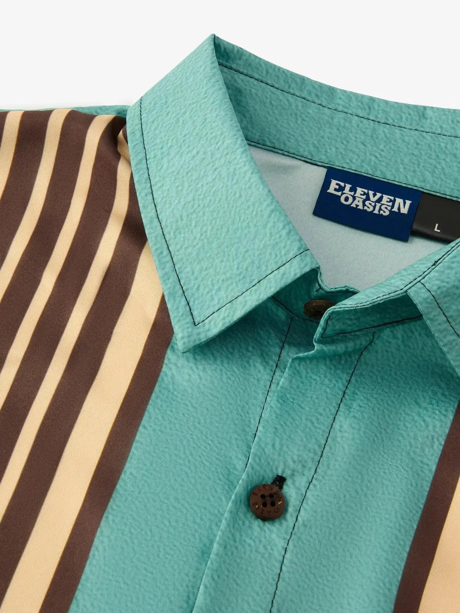 Men's Striped Everyday with Toucan in a Cocktail Glass Short Sleeve Casual Shirt ElevenOasis