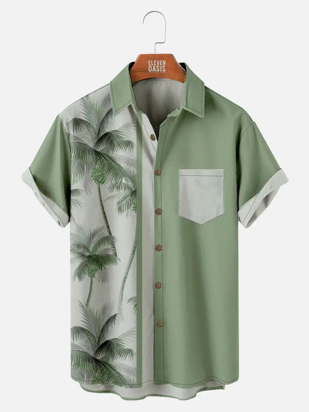 Men's Coconut Tree Casual Breathable Short Sleeve Hawaiian ShirtMens short sleeve shirts Big and tall Mens shirts Short sleeve shirts for men Mens 4xl shirts Casual short sleeve shirts