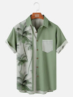 Men's Coconut Tree Casual Breathable Short Sleeve Hawaiian ShirtMens short sleeve shirts Big and tall Mens shirts Short sleeve shirts for men Mens 4xl shirts Casual short sleeve shirts