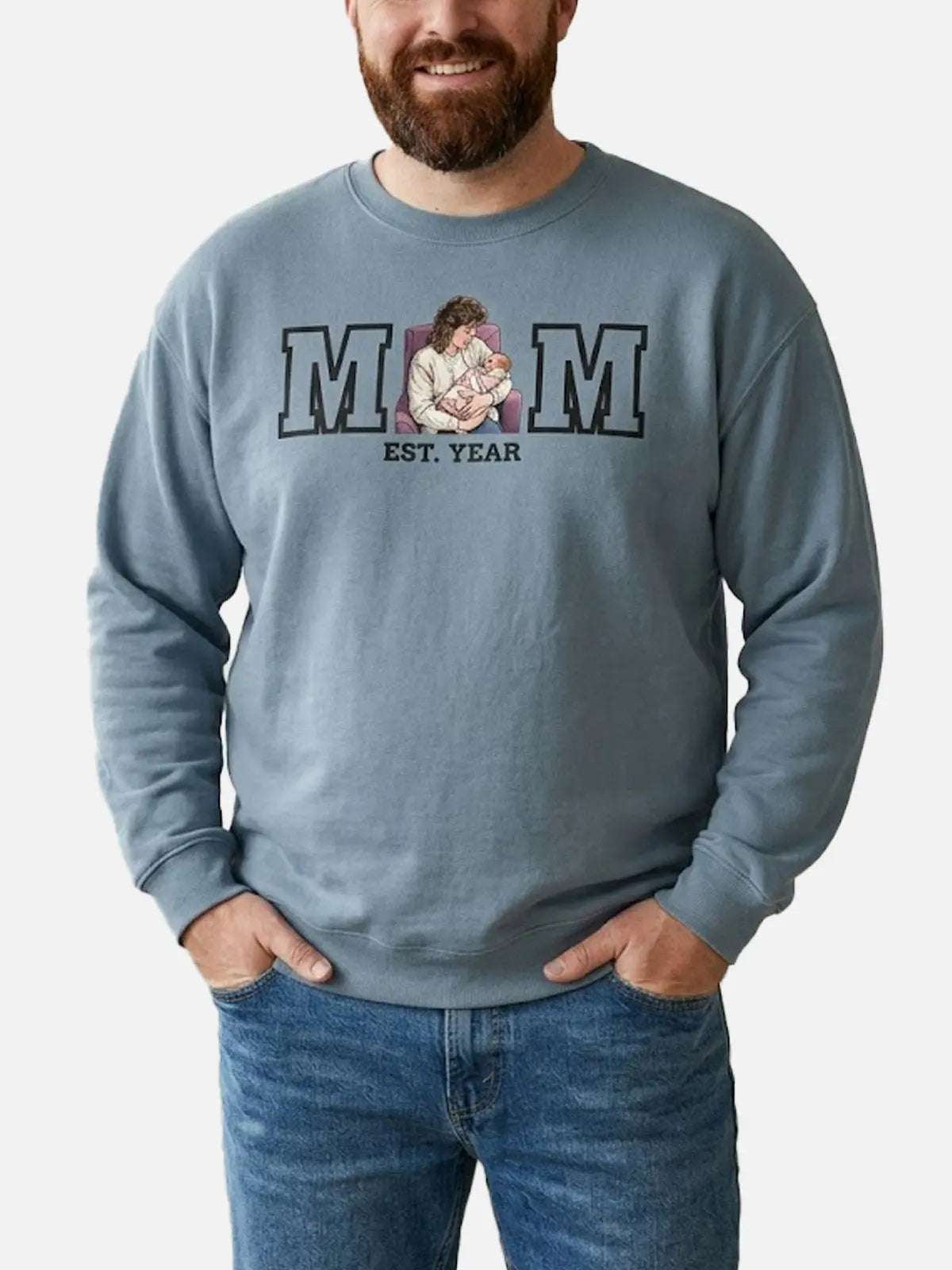 Custom Mom Illustration Sweatshirt Eleven Oasis