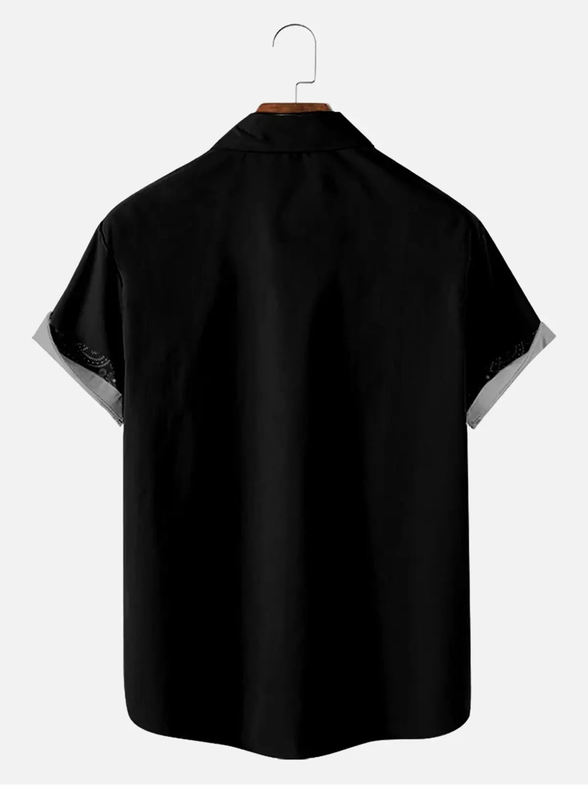 Men's Casual Button Lining Contrast Pattern Short Sleeve Shirt ElevenOasis