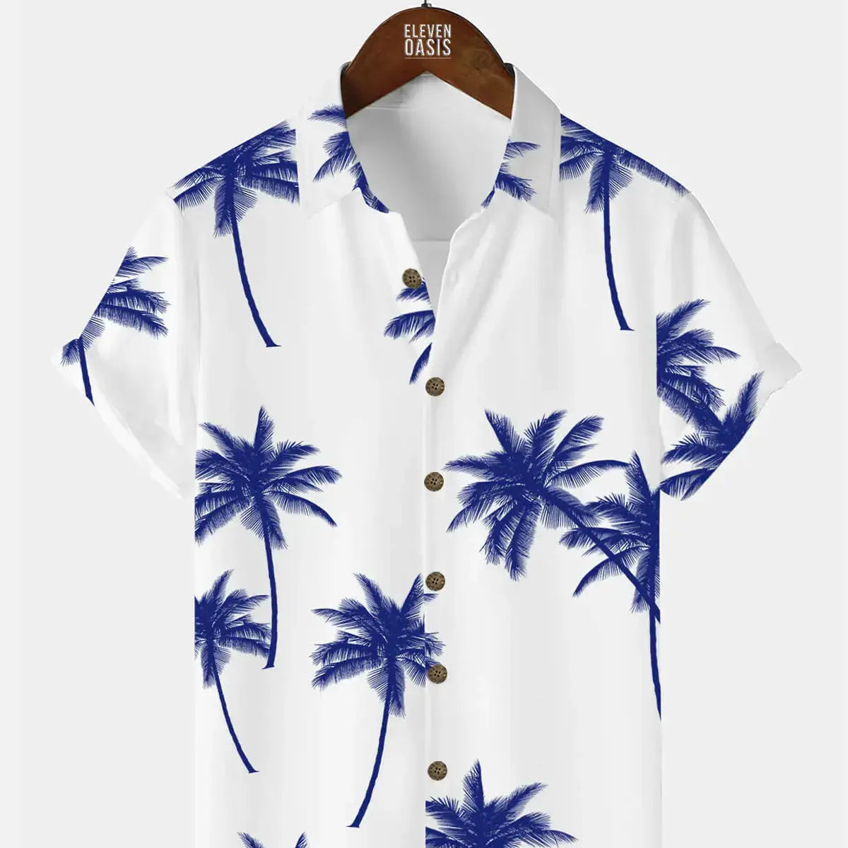 Coconut Tree Pattern Basic Men's Short Sleeve TopMens short sleeve shirts Big and tall Mens shirts Short sleeve shirts for men Mens 4xl shirts Casual short sleeve shirts