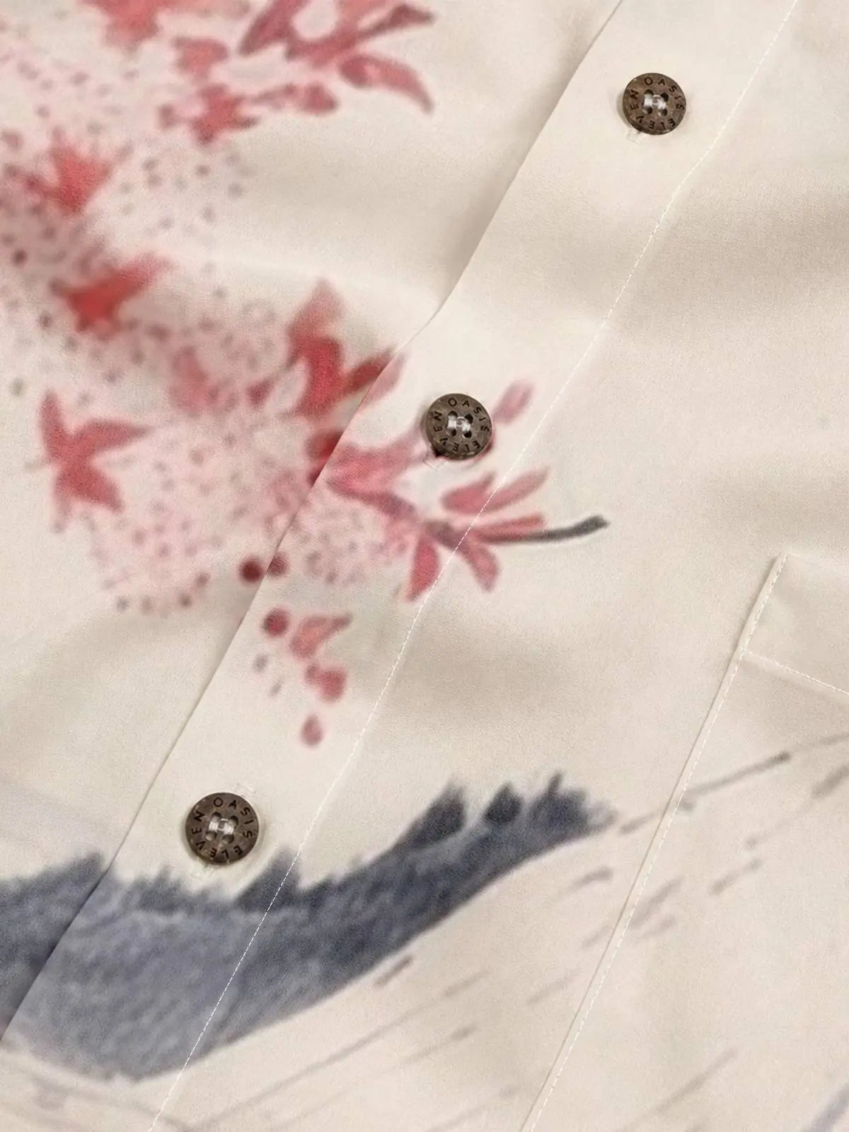 Men's Japan-Inspired Mt Fuji and Cherry Blossoms Short Sleeve Casual Shirt?