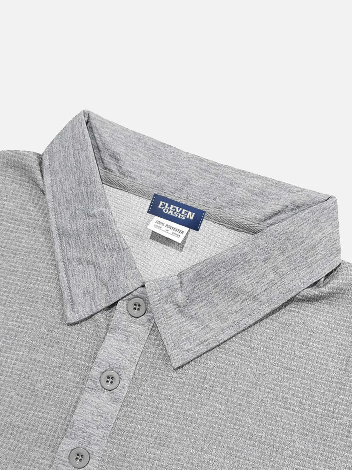 Men's Waffle Knit Polo Shirt Eleven Oasis