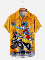 Men's Car Anime Rat Fink Series Short Sleeve Shirt Eleven Oasis