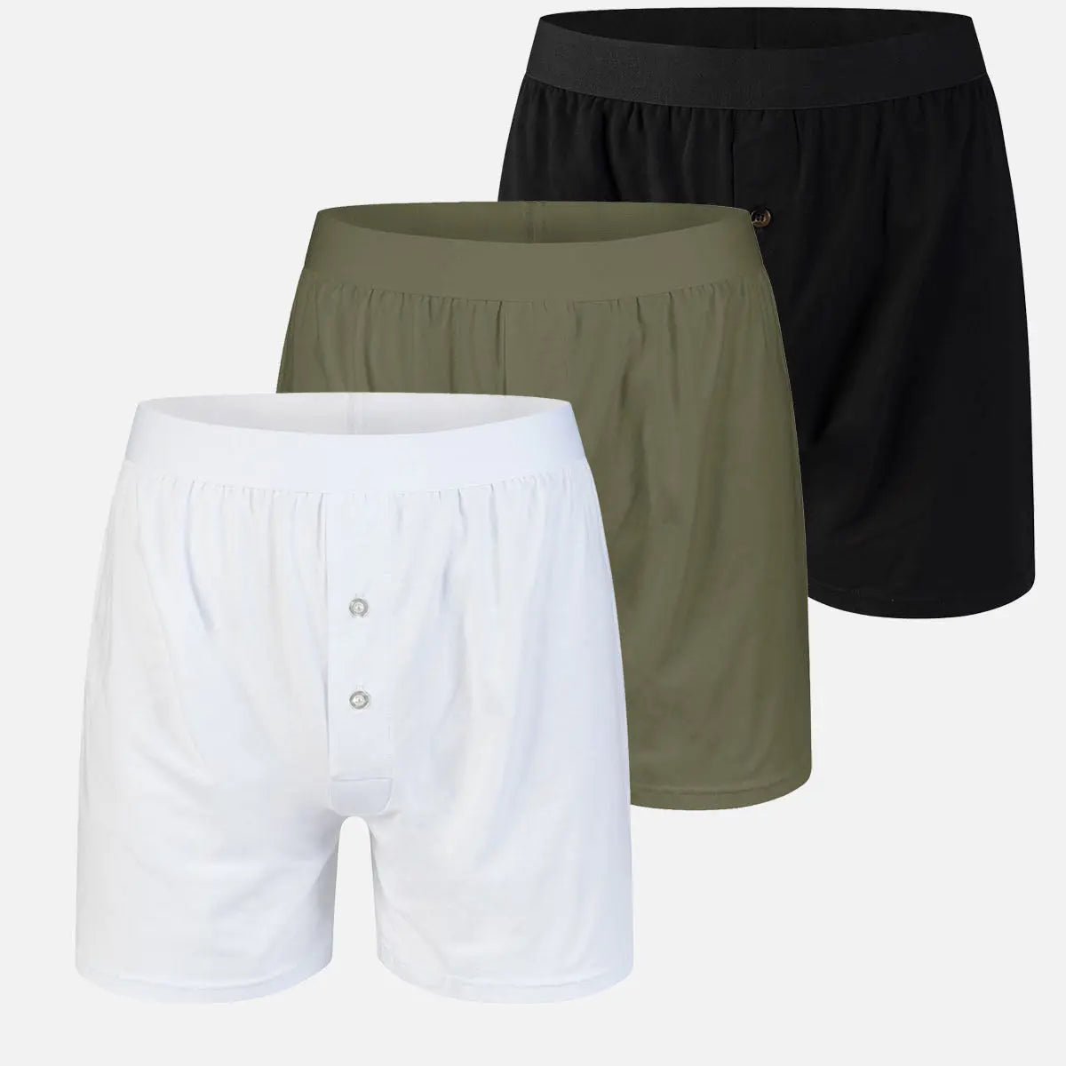 Men's Cotton Stretch Button Fly Boxer Eleven Oasis